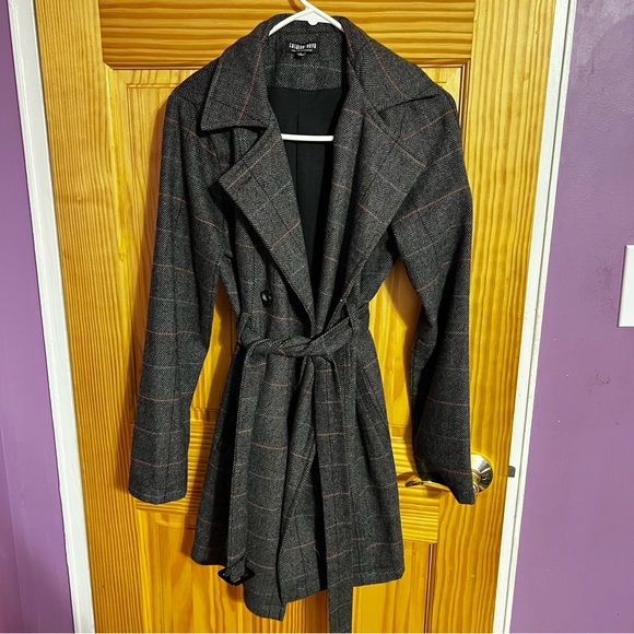 Fashion Nova Jackets & Blazers - Plaid Trench Coat